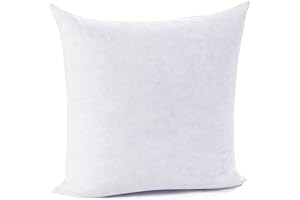 DOWNCOOL 100% Cotton Stuffer Throw Pillow Insert, Square Down and Feather Filled...