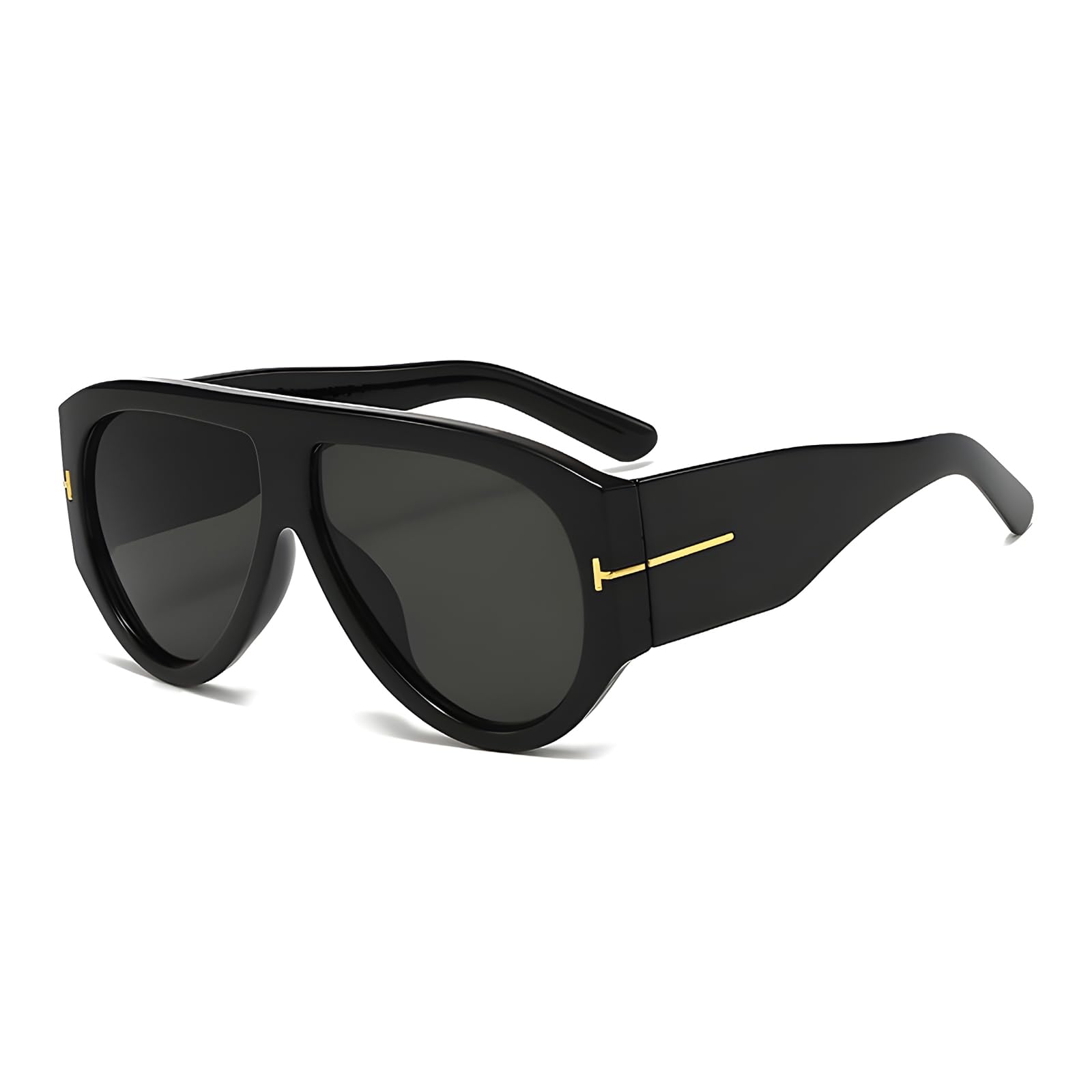 Trendy Oversized Aviator Sunglasses for Women Men Square Thick Frame Large Sun Glasses UV400 Protection-image-23