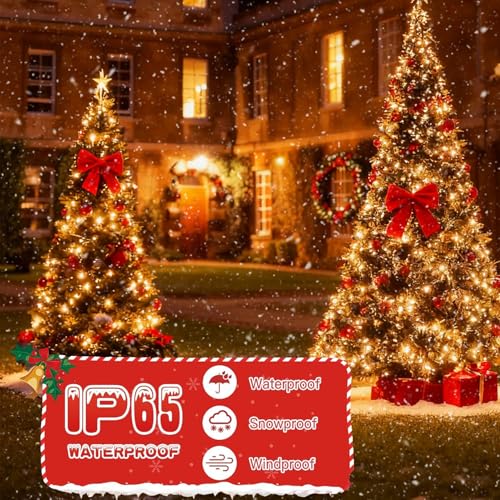 Joysing Lichterschweif 1M 100 LED Lichterbündel mit Strom, Timer, 9 Modi Weihnachtsbeleuchtung IP65 Wasserdichte Wasserfall Lichterkette für Baum Balkon Innen Außen Weihnachten Deko
