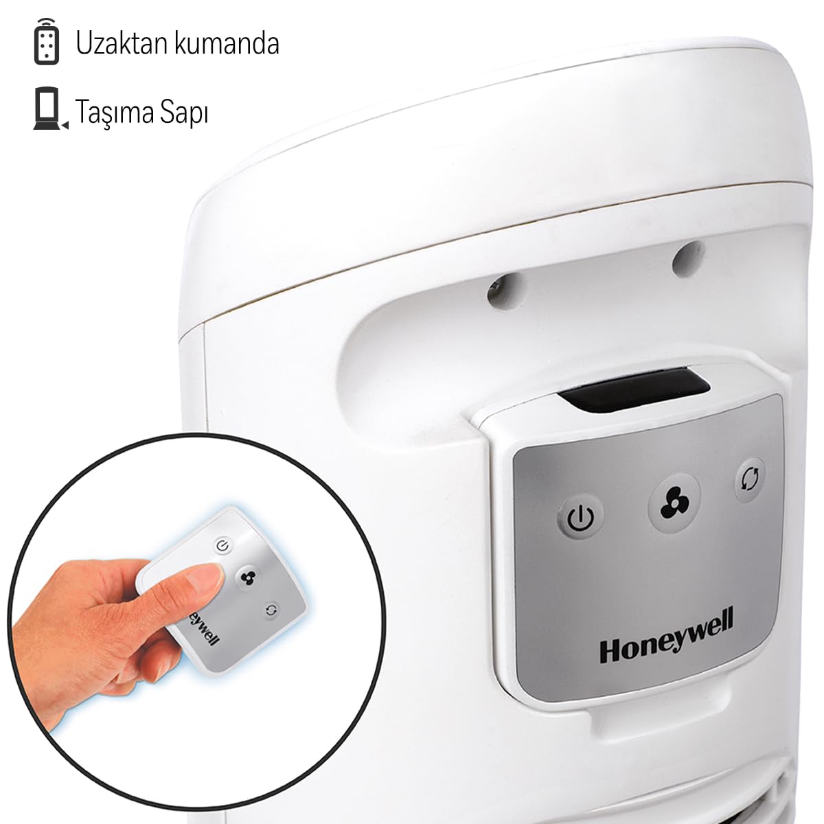 HONEYWELL QuietSet HYF260 Tüm Oda İçin Salınımlı Kule Vantilatör, 5 Hız Ayarı, 80 Derece Salınım, Zamanlayıcı Fonksiyonu, Aydınlatma, Otomatik Kapanma, Uzaktan Kumanda