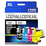 Couleur : 1 noir LC521XL, 1 cyan LC521XL, 1 cartouche jaune LC521XL, 1 cartouche d'encre magenta LC521XL