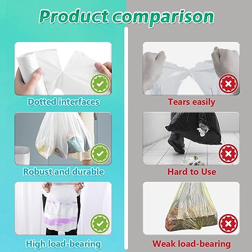 AOMKES 2 Gallon Small Trash Bags - 108 Counts Bathroom Garbage Bags,Unscented Wastebasket Liners,Strong Kitchen Bin Bags,5-7Liters White Trash Bags For Office,Bedroom,Living Room,40x45CM - Thumbnail 5