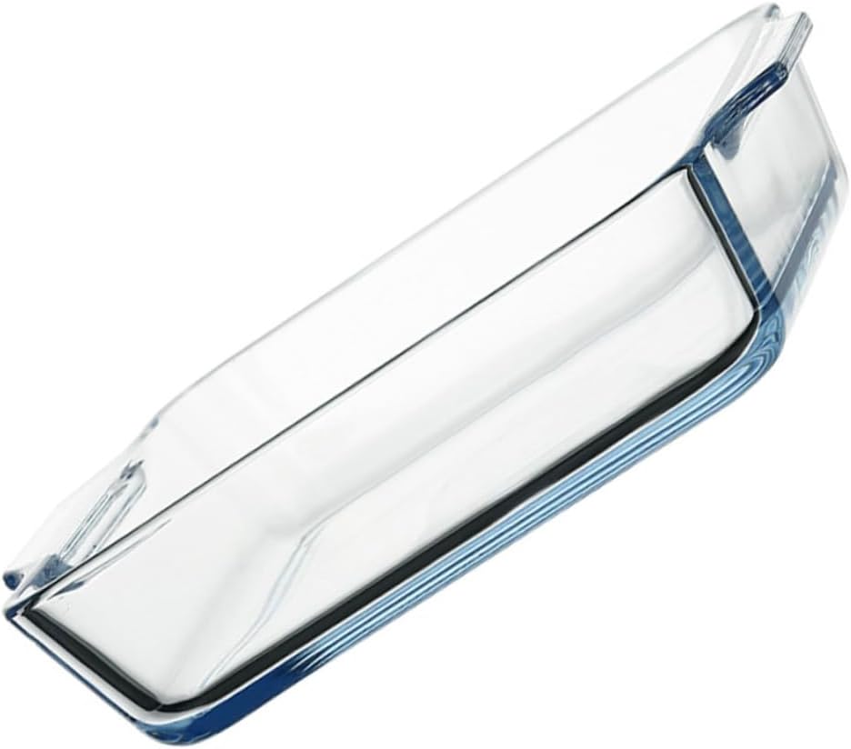 8-Inch Glass Pizza Baking Tray Dual Handles Microwave and Oven Safe Steamed Fish Pan for Home Cooking and Baking