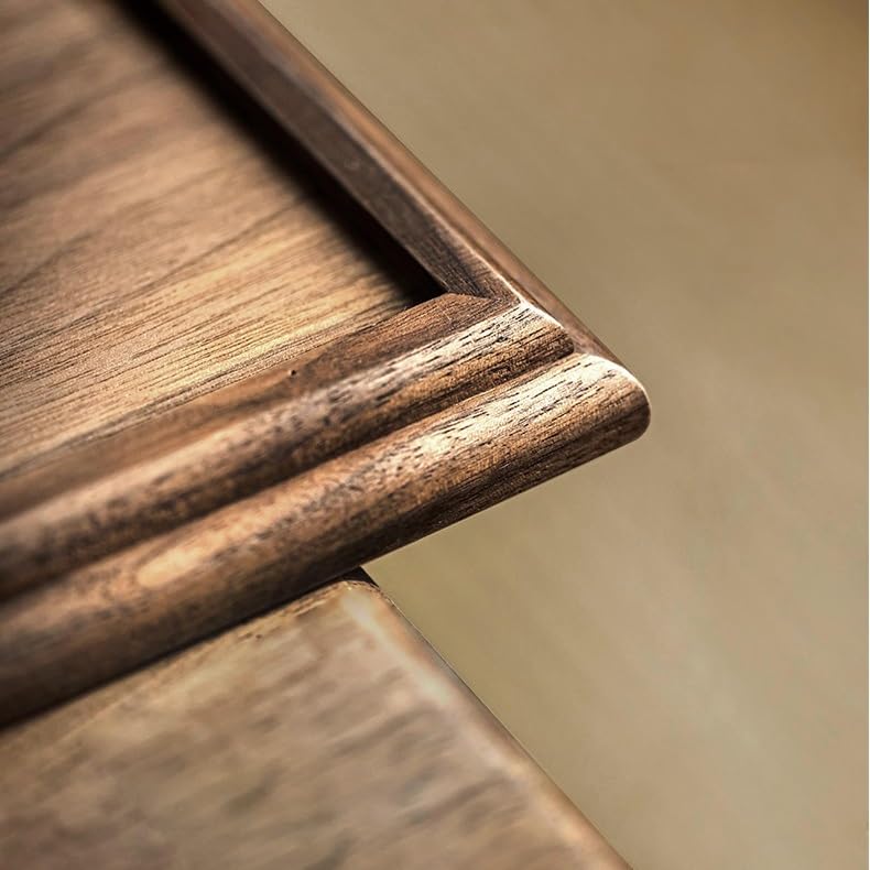 Bandeja para Servir de Nogal Negro, Bandeja Rectangular de Madera Maciza para té, Bandeja de Madera sin chapar para Aperitivos, bandejas de Mesa para Preparar té en seco, para Comer en el Regazo