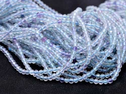Fluorite bleue perles de qualité supérieure facettées 3mm pour joaillerie fine