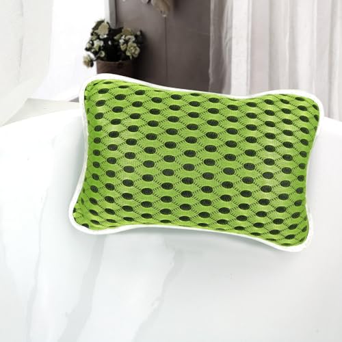 Luxury Bath Pillows for Tub, Slip Resistant Waterproof Bath Pillows for Tub Neck and Back Support with 2 Strong Suction Cups, Relaxing Spa Essentials (Green)