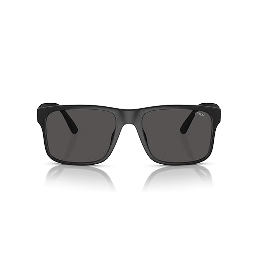 Polo Ralph Lauren Ph4195u Óculos de sol masculino ajuste universal, Preto fosco/cinza escuro