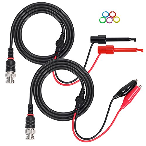 Sumnacon BNC Male Connector to Dual Alligator Clip + Minigrabber Test Lead, 300