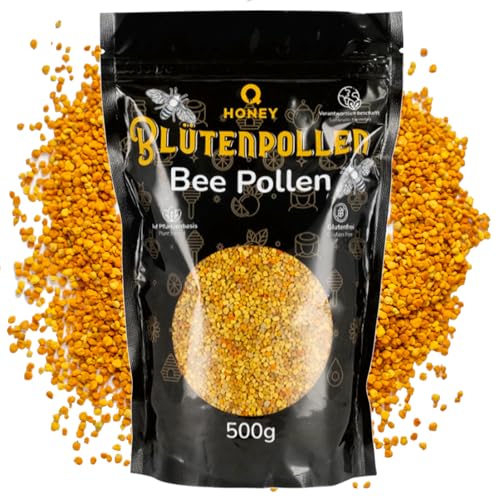 Q Honey Polen de Abeja 100% Puro y Natural – Crudo, sin Azúcar, sin Pasteurizar – 500g – Producto Premium de Apicultura Tradicional, Calidad Garantizada