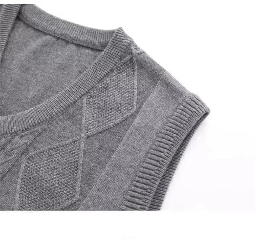 Men Sweaters Vest V-Neck Twisted Thread Thicken Sleeveless Pullovers Knitd Tops4