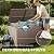 RICNOD Outdoor Storage Box with Wheels 150 Gallon, Mobile Aluminum Deck Boxes Outdoor Waterproof, UV Resistant Patio Storage Box with Lid for Patio Furniture, Garden Tools, Outdoor Cushion (Brown)