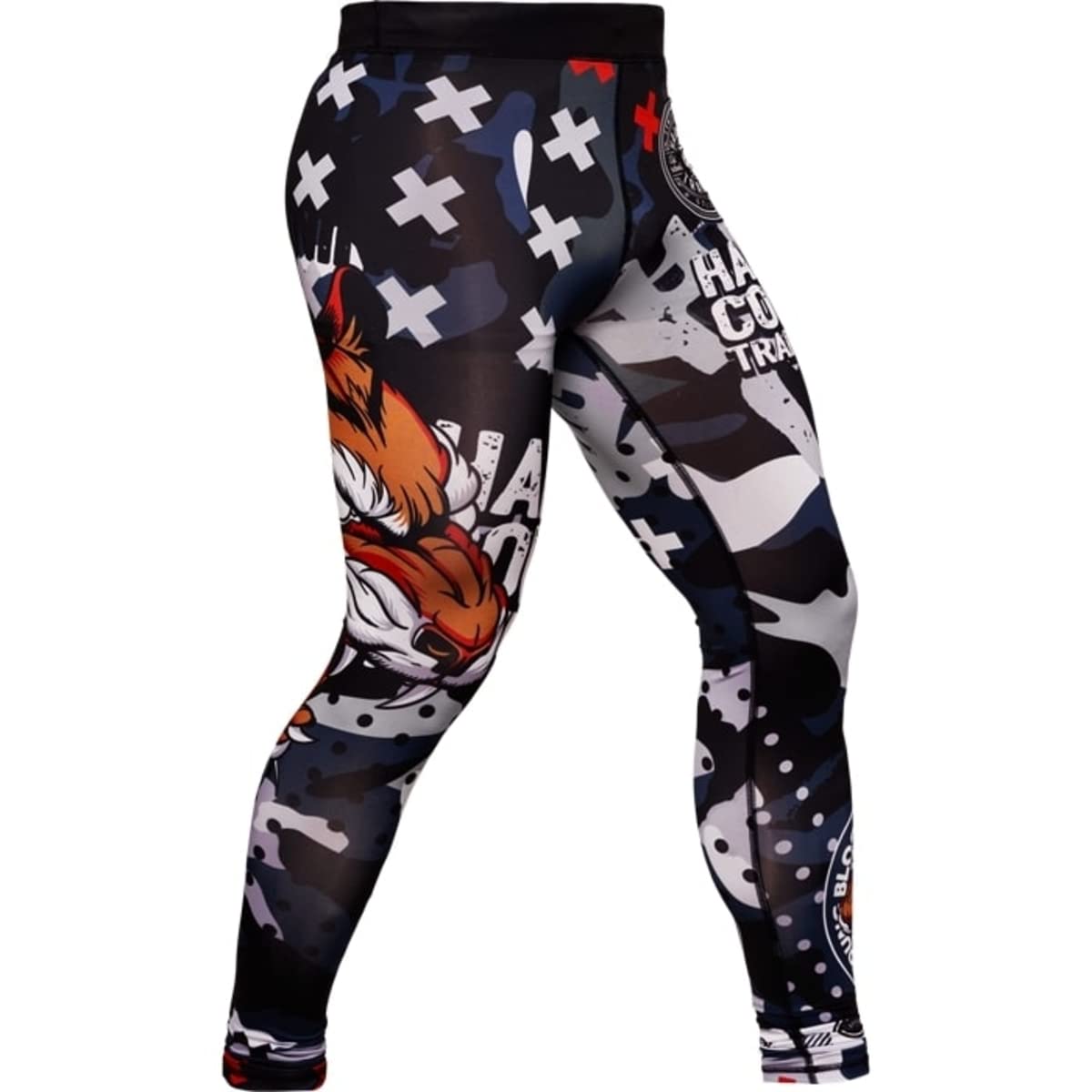 Hardcore Training Men's Black/Navy Blue Compression Pants ’S Leggings Base Layer No Gi Mma Bjj Grappling Wrestling Spats Tights
