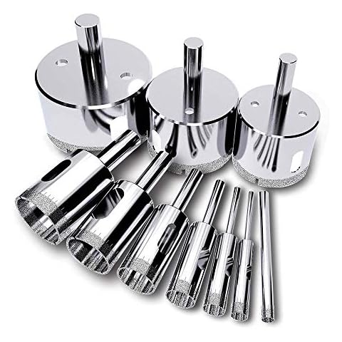 Tile Hole Cutter Set, (10 Pcs Tile Hole Saw), Diamond Drill Bit, Diamond Hole Saw (Remover Tools for Glass, Porcelain, Ceramic, Granite Stone) 4-50mm by AniSqui Cover