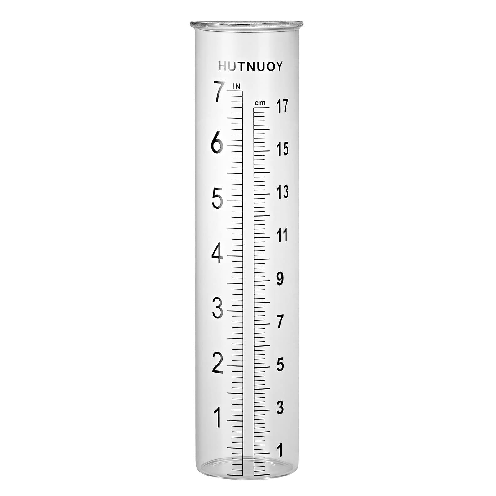 HUTNUOY 7" Capacity Rain Gauge Replacement Tube Glass for Outdoor Garden Yard Home, Lip Design, Best Rated, Easy to Read (1 Pcs)