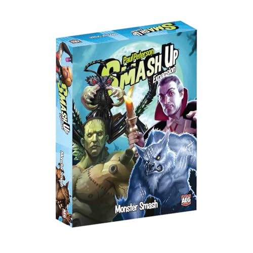 AEG Smash Up: Monster Smash Expansion | Action-Packed Family Card Game | Giant Ants Mad Scientists Vampires Werewolves | 2-4 Players | Ages 14+