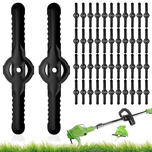JNWYH Juego de 80 cuchillos de repuesto, compatibles con cortabordes para propiedades, jardines, pastorales, macizos de flores, patio trasero, campos, césped, campo de fútbol (negro)