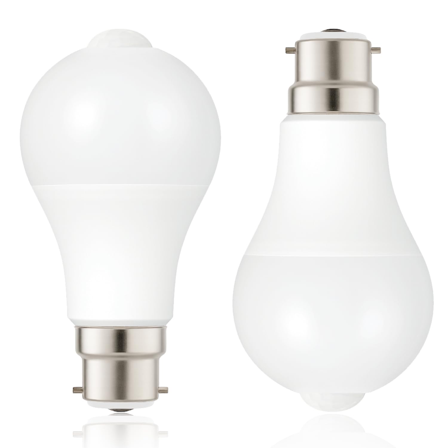 FLSNT B22 Bulb 100W Equivalent, 1150LM PIR LED Light Bulb,12W A60 LED Edison Screw Bulb, 2700K Warm White, Non-Dimmable, Pack of 2