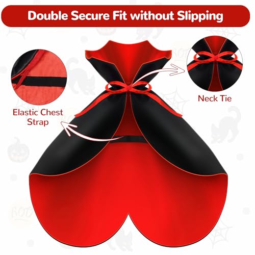 Cape para perros disfraz vampiro Halloween negro miniatura 2