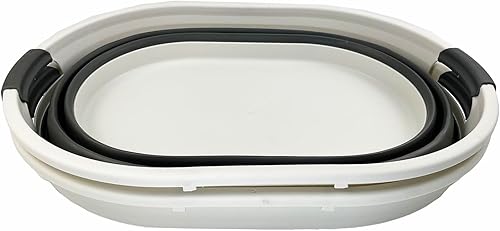 Miniatura 10 de SAMMART Cesta plegable de plástico para lavandería de 39L (10.3 galones), tina de lavado plegable, fácil almacenamiento y ahorro desplegable