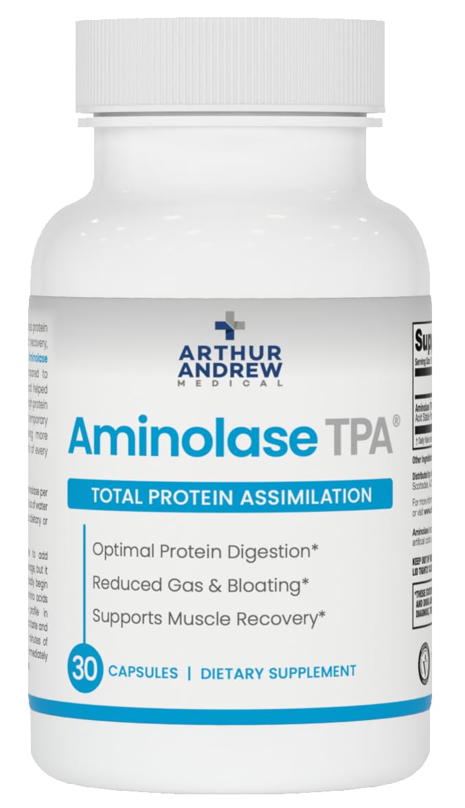 Aminolase TPA, Total Protein Assimilation, Optimal Protein Absorption and Decreased Gas and Bloating, Vegan, Non-GMO, 30 Capsules