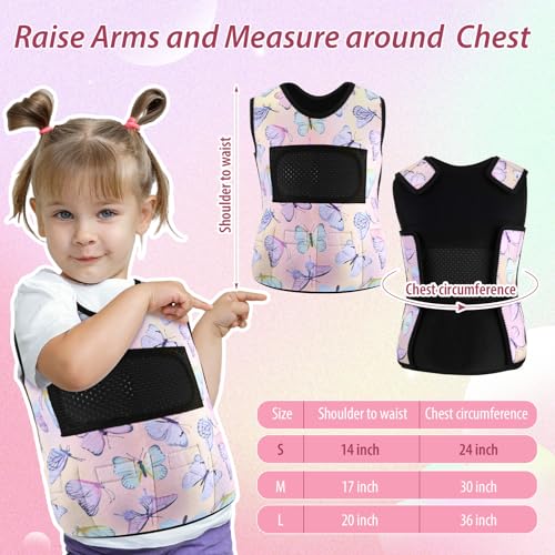 Image of Janmercy Weighted Vest for Kids Ages 2 to 9 Adjustable Neoprene Compression Vest Removable Weights Breathable Comfort Toddler(Butterfly,Small,Pink)