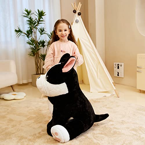 Image of IKASA Giant Dog Stuffed Animal French Bulldog Plush Toy,25 inch Large Big Jumbo Puppy Soft Toys, Huge Size Cute Fluffy Fat Plushie,Gifts for Kids Girl