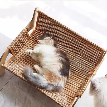 椅子・チェア ヴィンテージ猫ベッド ラタンチェア オットマン 籐