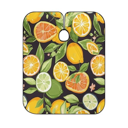 Capa para cortar cabello con diseño de frutas cítricas miniatura 6