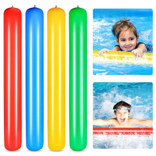 4 Pièces Frites Natation pour Piscine, Nouilles Piscine Gonflables pour Enfants et Adultes, Piscine Nouilles Flottantes Set, pour Le Parc Aquatique de Plage