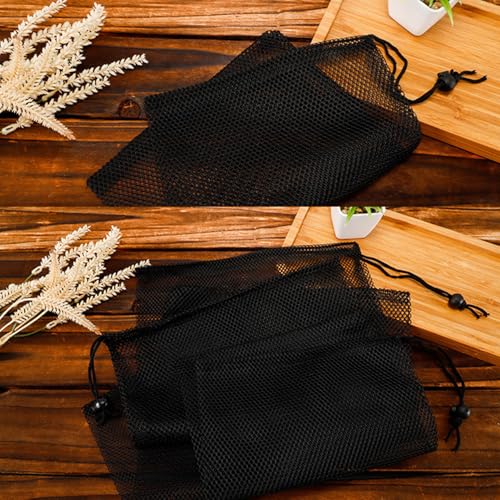 SIXHAOBU 10 Stück Pumpenfilter-Netzbeutel,Teichpumpenfilterbeutel, Filterbeutel Aquarium, Netztasche,Teichpumpen-Absperrbeutel mit Kordelzug, Pump Filterbeutel für Aquarium Garten Teich (Schwarz)