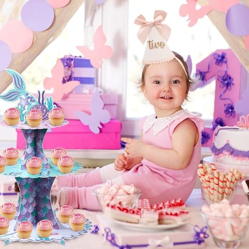 Cunegra 2nd Birthday Hat, Glitter Birthday Hat for Kids with Bow, 2nd Birthday Decorations for Girls, Pink Princess Decor Presents - Image 3