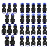 Set di raccordi aria compressa 30 pezzi – Attacchi rapidi aria compressa PG8-4 / PG12-6 / PG8-6 / PG10-8 Innesto rapido aria compressa 6mm e 8mm per tubi PU PE nylon officina e fai-da-te