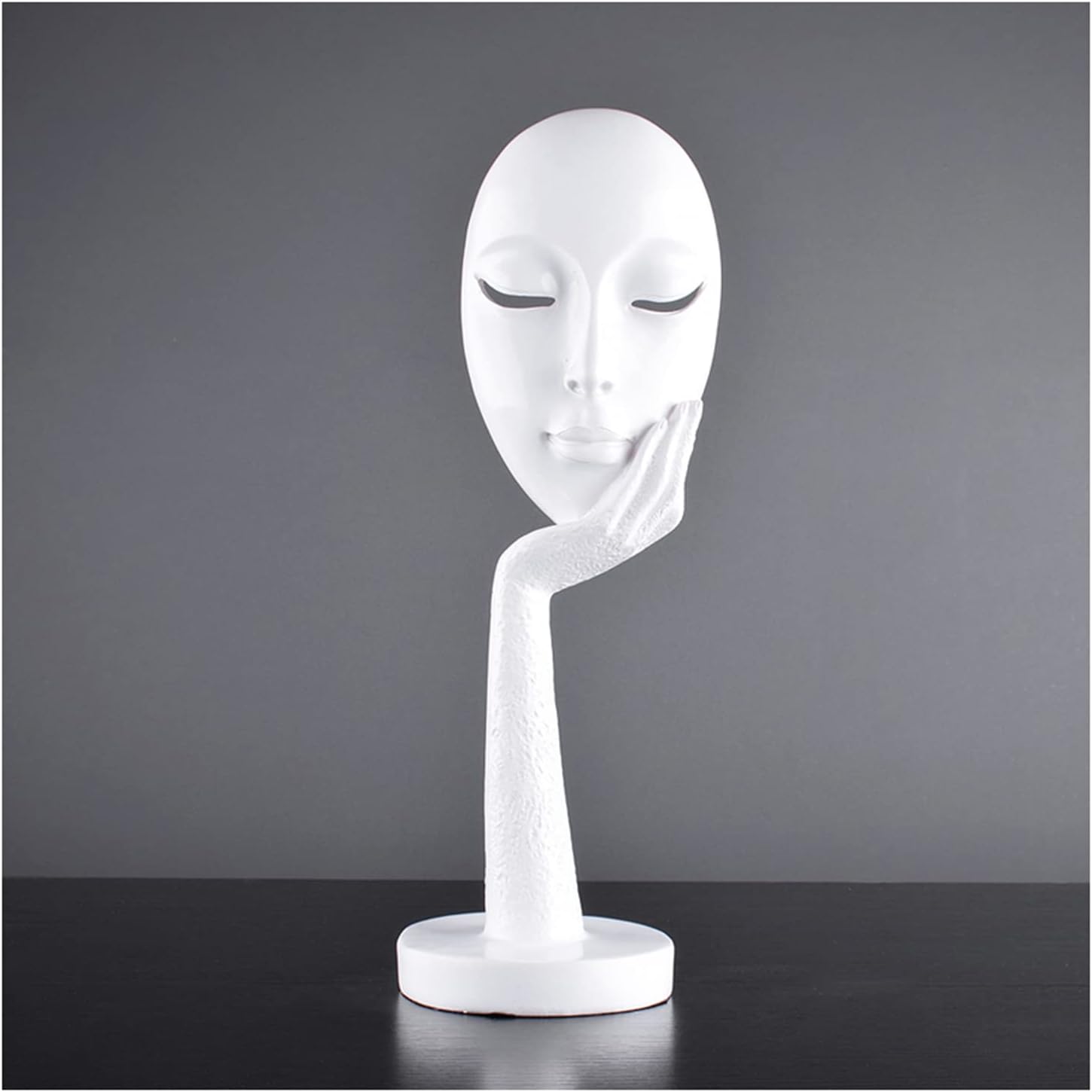 Abstract Art Sculpture Decoration Golden Face Figure Decoration Statue for Decorating Living Room Bedroom Office Sculptures and Figures Modern Resin White a
