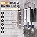 LED Shower Mirror Fogless for Shaving with Sunction Cup - Heated Fog Free, 3 Dimmable Lights, 360° Adjustable, Rechargeable, Drill Free - with Storage Tray, Razor & Shaving Brush Holders,Gifts for Men