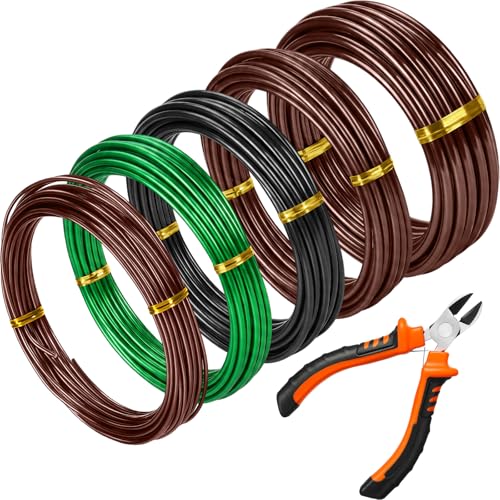 Mudder 5 Roll Bonsai Training Wire Aluminum 2/2.5/3/4/6mm Colorful