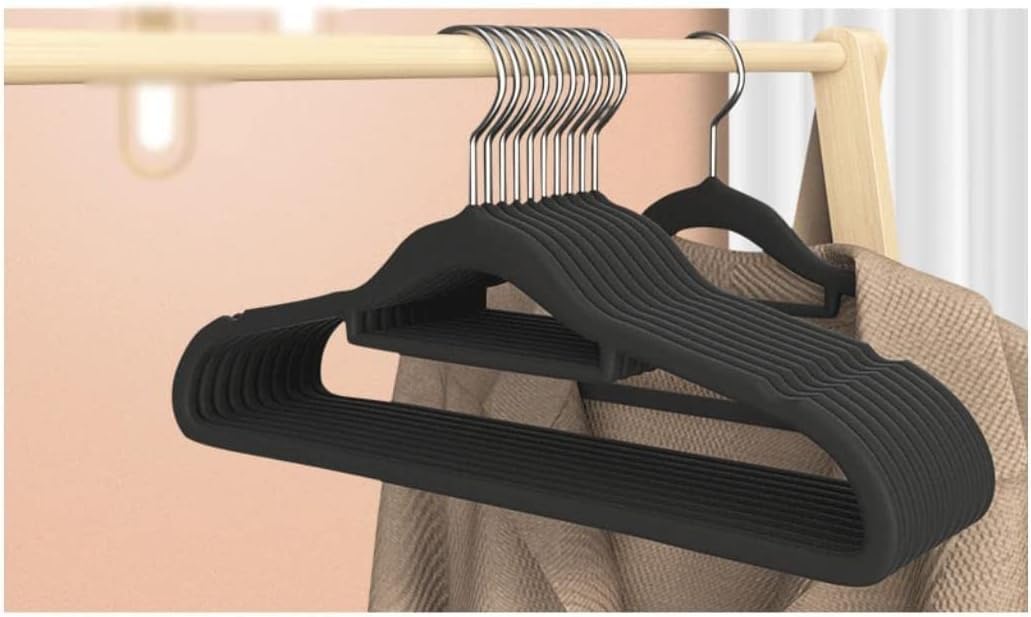 HCZKIUJY Hangers 20-pack Coat Hanger Non Slip Flocked Hangers Home Suit Shirt Dress Hangers hangers for clothes non slip