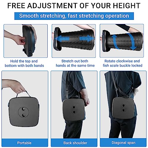 Image of Upgraded Square Folding Stool, Max Load Capacity 485lbs, Portable Collapsible Seat, Telescoping Foldable Stool for Camping, Fishing, Hiking, Travel
