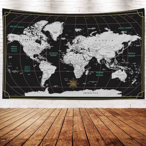 Capsceoll 0220240822030001 World Map Tapestry For Kids Student Wall Tapestry World Geographical Distribution Tapestry thumb #4