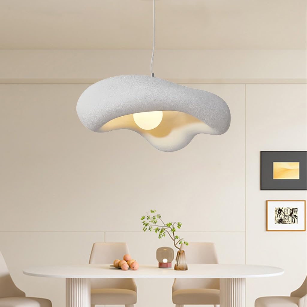 Lampada A Sospensione Creativa Wabi-sabi Lampada A Sospensione Creativa Irregolare E27 A Forma Di Nuvola Lampadario Bianco Illuminazione Interna Regolabile Decorazione Per La Sala Da Pranzo(60cm