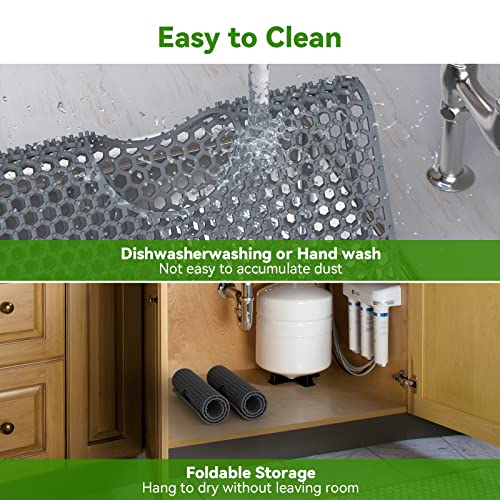 Silicone Sink Mat Toovem Kitchen Sink Mats 26''X14'' Sink Protectors For Kitchen Sink With Heat Resistant Flexible Stable For Bottom Of Farmhouse Stainless Steel Porcelain Sink Pad #TOP5
