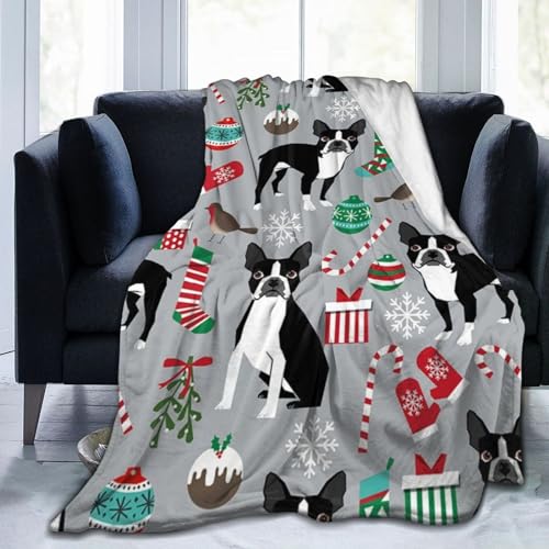 ブランケット 毛布 おしゃれ かわいい ボストンテリア 犬柄 アニメ キャラクター 毛布 フランネル 軽量 大判 冷房対策 ふんわり 洗える 四季通用
