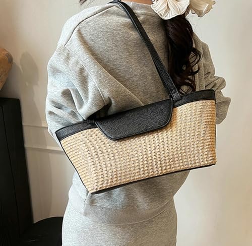 Women Straw Tote Bags Purse Woven Handmade Weaving Summer Shoulder Handbags for Travel Beach2