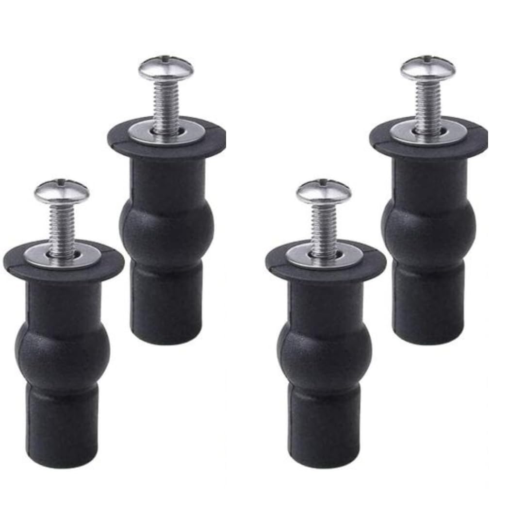 MONIT 4 Pack Universal Toilet Seat Hinges Screw, Toilet seat cover hinges Blind Hole fixings Expanding Rubber Top Fix Nuts Screws for Top Mounting Toilet Seat Hinges-2 Pairs-image-28