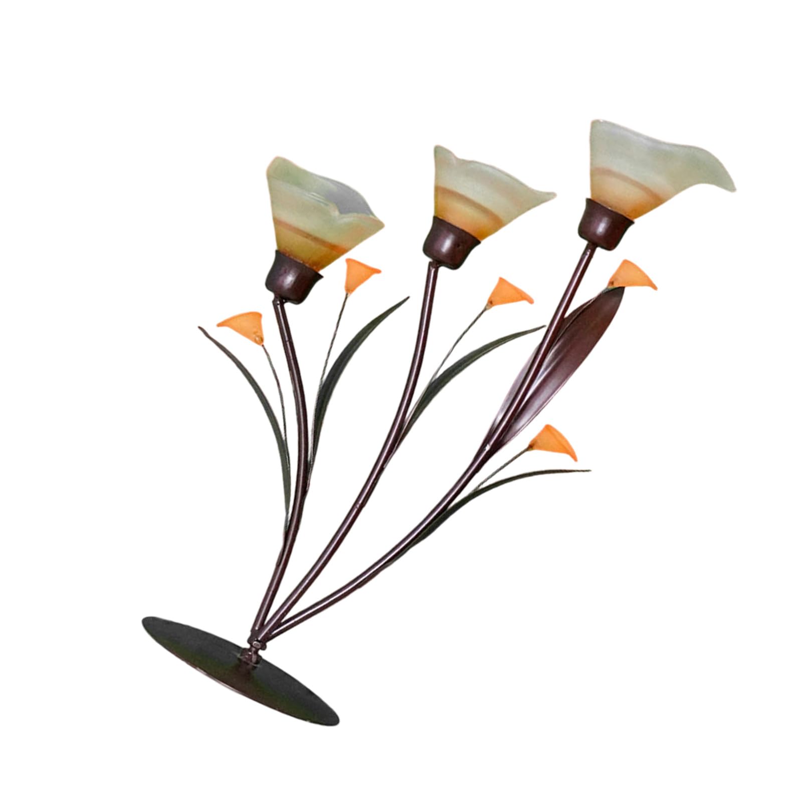 Support en fer centre de table avec fleurs en verre pour mariages et dîners romantiques