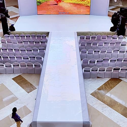 Tapis miroir blanc d'allée de mariage et célébration jetable 1x30m - 4