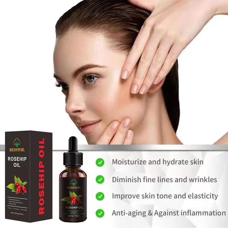 Miniatura 6 de Aceite de semilla de rosa mosqueta orgánico para cara 100 puro natural prensado en frío sin refinar sin transgénicos aceite facial