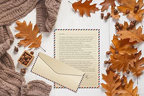 Vintage Airmail Stationery Paper Set, 100-Piece Set