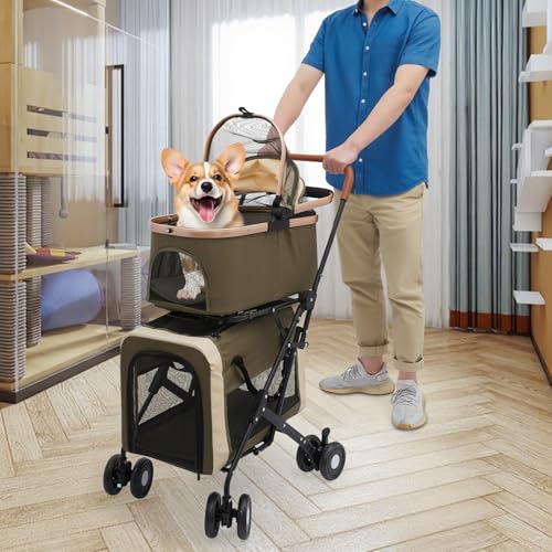 Carrito para perros de 2 niveles ideal para pasear con tus dos mascotas cómodamente 7