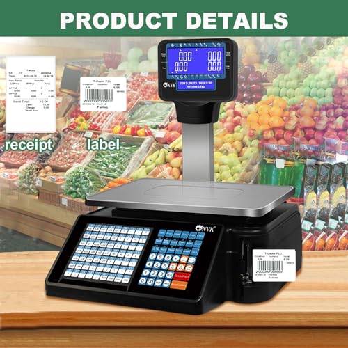 Báscula digital comercial con impresora térmica y pantalla LCD miniatura 2