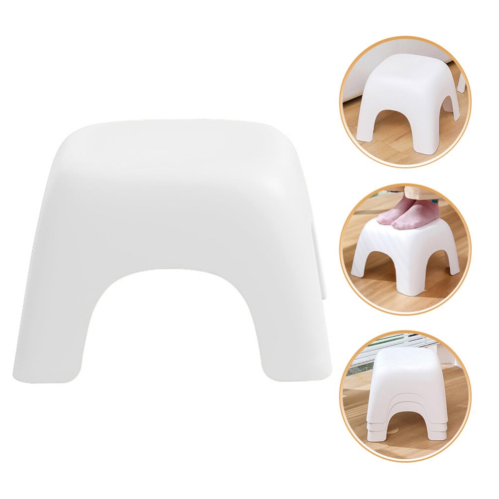 ibasenice Plastic Low Square Stool - 1pc Square Low Stool Sofa Stool Small Coffee Table Stool Bed Stool Foot Rest Stools Toilet Stool Squat for Seniors Adult and Kid